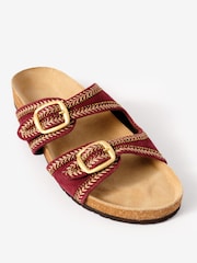 Mint Velvet Red Ava Suede Beaded Sandals - Image 4 of 6