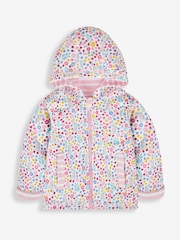 JoJo Maman Bébé Pink Bunny Floral Appliqué Reversible Hoodie With Pet In Pocket - Image 3 of 8
