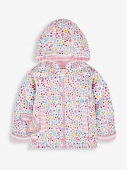 JoJo Maman Bébé Pink Bunny Floral Appliqué Reversible Hoodie With Pet In Pocket - Image 4 of 8