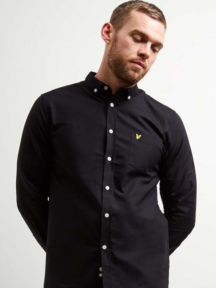 Lyle & Scott Black Cotton Oxford Shirt - Image 1 of 5