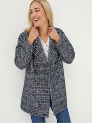 FatFace Blue Blair Wool Blend Coat - Image 1 of 4