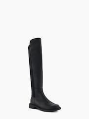 Dune London Black Text Under The Knee 50/50 Boots - Image 3 of 6