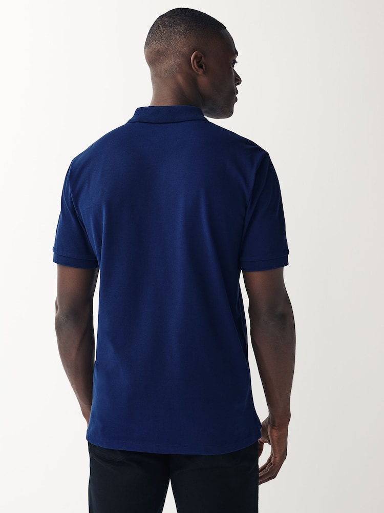 Blau Rich - Schmale Passform - Kurzärmliges Piqué-Poloshirt - Bild 2 von 7 Blau Rich - Schmale Passform - Kurzärmliges Piqué-Poloshirt - Bild 2 von 7
