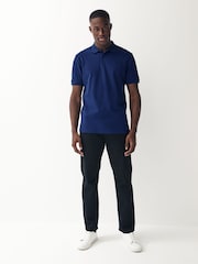 Blue Rich Slim Fit Short Sleeve Pique Polo Shirt - Image 3 of 7