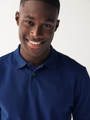 Blue Rich Slim Fit Short Sleeve Pique Polo Shirt - Image 4 of 7