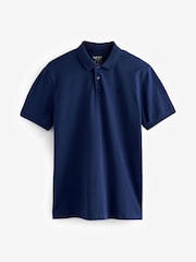 Blue Rich Slim Fit Short Sleeve Pique Polo Shirt - Image 5 of 7