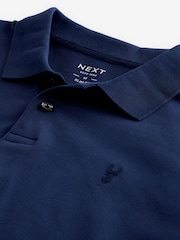 Blue Rich Slim Fit Short Sleeve Pique Polo Shirt - Image 6 of 7
