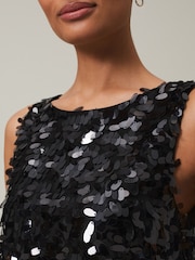 Phase Eight Black Sequin Elena Tiered Maxi Dress - Image 5 of 7