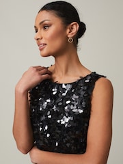 Phase Eight Black Sequin Elena Tiered Maxi Dress - Image 6 of 7