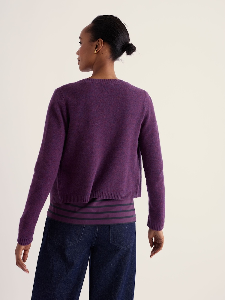Seasalt Cornwall Purple Tern Tide Wool Blend Cardigan - Image 2 of 4 Seasalt Cornwall Purple Tern Tide Wool Blend Cardigan - Image 2 of 4