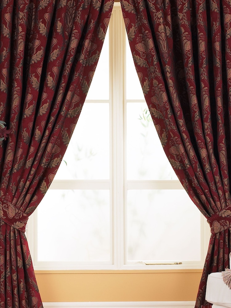 Paoletti Shiraz Traditional Jacquard Pencil Pleat Curtains - Imagem 1 de 4