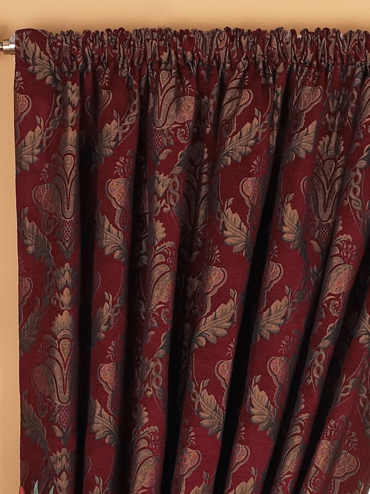 Paoletti Shiraz Traditional Jacquard Pencil Pleat Curtains - Imagem 2 de 4