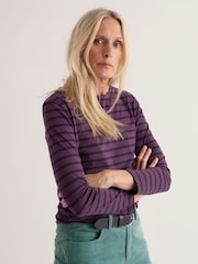 أرجواني - Seasalt Cornwall Sailor Cotton Long Sleeve Top - صورة 1 من 5