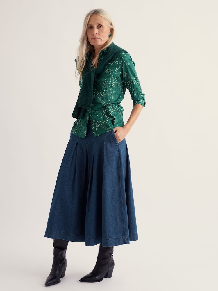 أخضر - Seasalt Cornwall Larissa Cotton Crinkle Shirt - صورة 2 من 6