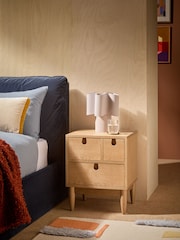 MADE.COM Oak Penn 3 Drawer Bedside Table - Image 1 of 6