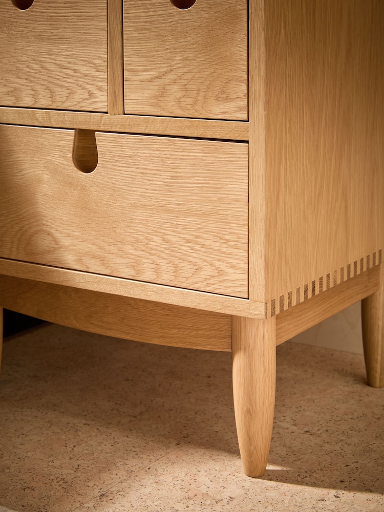 MADE.COM Oak Penn 3 Drawer Bedside Table - Image 2 of 6