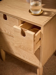 MADE.COM Oak Penn 3 Drawer Bedside Table - Image 3 of 6