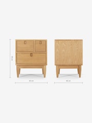MADE.COM Oak Penn 3 Drawer Bedside Table - Image 6 of 6