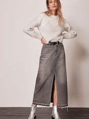 Mint Velvet Grey Diamond Knit Jumper - Image 2 of 4