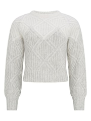 Mint Velvet Grey Diamond Knit Jumper - Image 3 of 4