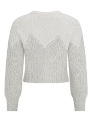Mint Velvet Grey Diamond Knit Jumper - Image 4 of 4