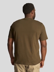 Lyle & Scott Olive Green 100% Cotton Big Crew Neck T-Shirt - Image 4 of 5