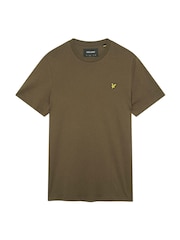 Lyle & Scott Olive Green 100% Cotton Big Crew Neck T-Shirt - Image 5 of 5