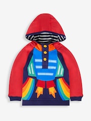 JoJo Maman Bébé Red Rocket Boys' Appliqué Novelty Hoodie - Image 1 of 3