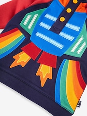 JoJo Maman Bébé Red Rocket Boys' Appliqué Novelty Hoodie - Image 3 of 3
