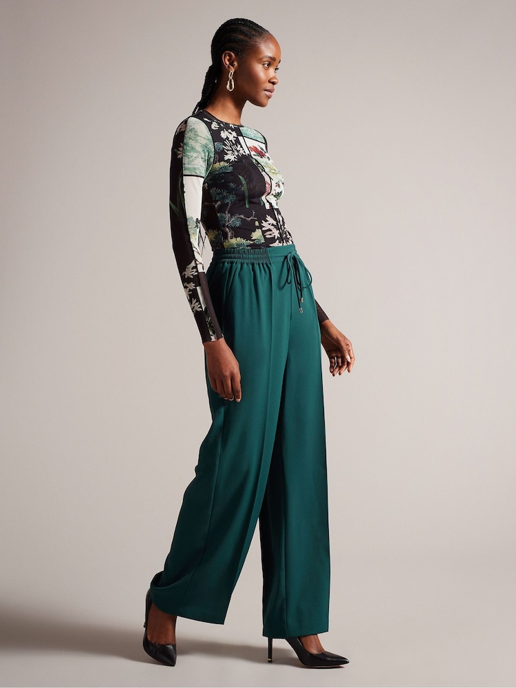 Ted Baker Green Liliaah Wide Leg Joggers - Image 3 of 5
