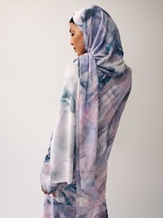 Pink Marble Print Co-ord Chiffon Head Scarf - Image 2 of 6