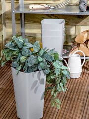 Wham Set of 4 Grey Garden Studio 16cm Tall Square Plastic Planters - Image 1 of 4