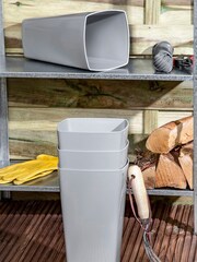 Wham Set of 4 Grey Garden Studio 16cm Tall Square Plastic Planters - Image 2 of 4