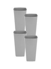 Wham Set of 4 Grey Garden Studio 16cm Tall Square Plastic Planters - Image 3 of 4