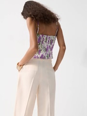 Mango White Ruched Strappy Top - Image 2 of 6