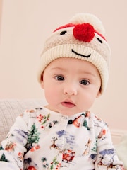 Red Santa Knitted Baby Pom Hat (0mths-2yrs) - Image 1 of 4