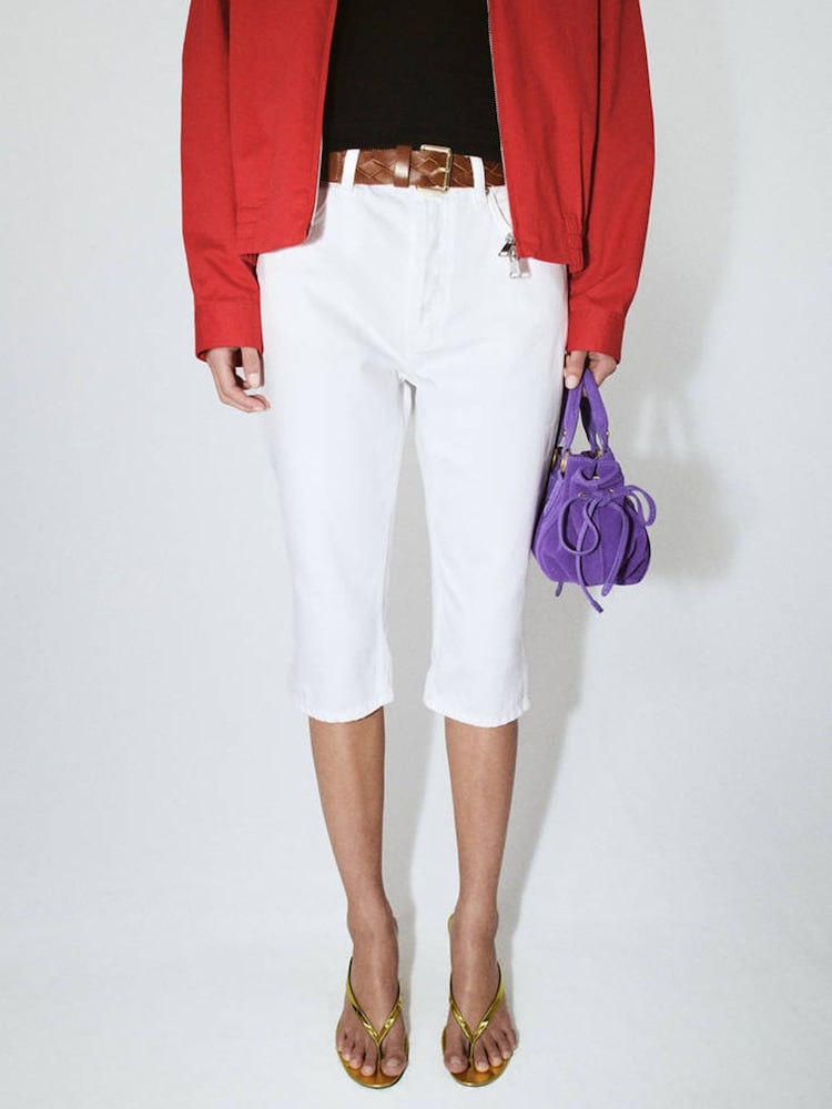Mango White Denim Capri Jeans - Image 2 of 7