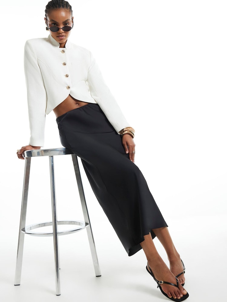 River Island Black Satin Maxi Skirt - Image 1 of 4