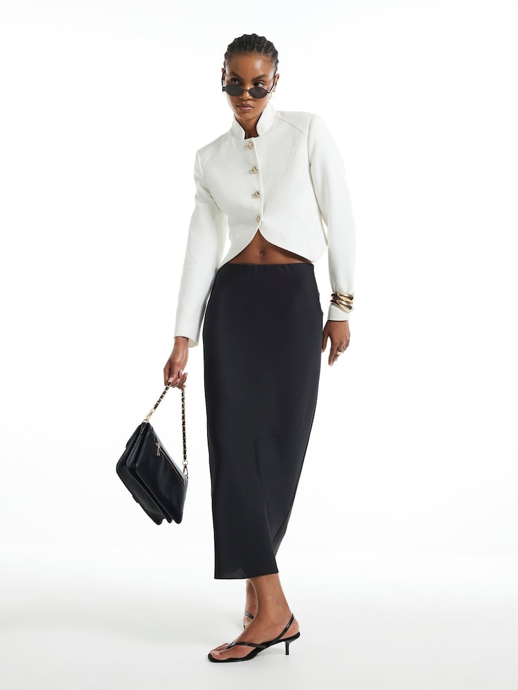 River Island Black Satin Maxi Skirt - Image 2 of 4