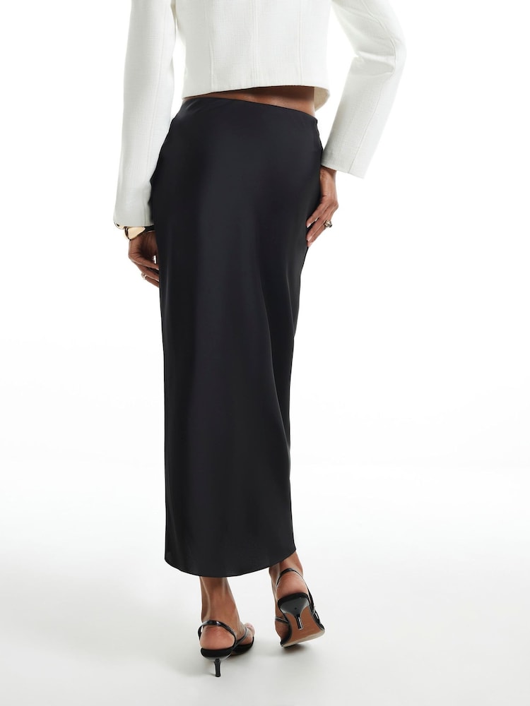 River Island Black Satin Maxi Skirt - Image 4 of 4