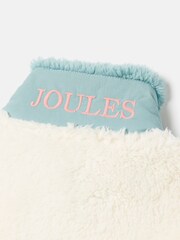 Joules Girls' Always Cosy Cream/Blue Half Zip Borg Fleece - Image 7 of 7