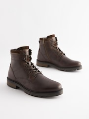 Brown Leather Warm Lined Boots - Image 1 of 6