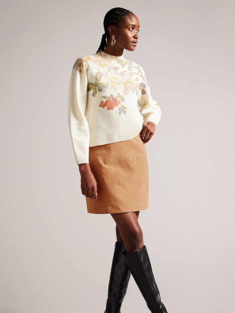 Ted Baker Chiyo Bedruckter Minirock in A-Linie mit Einsatz - Bild 1 von 5