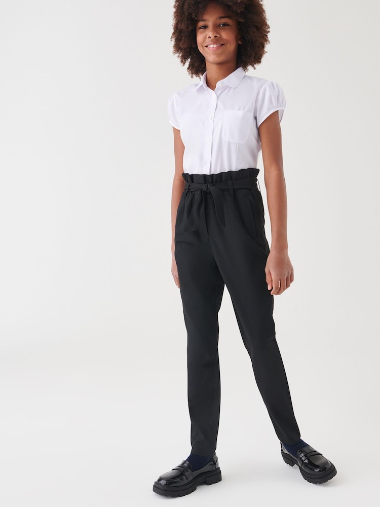 Black Senior Paperbag Waist Trousers (9-17yrs) - Image 2 of 8