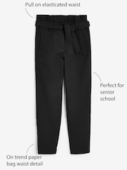 Black Senior Paperbag Waist Trousers (9-17yrs) - Image 6 of 8