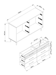 Grey Adelaide Oak Effect 6 Drawer Chest of Drawers - Image 5 of 11