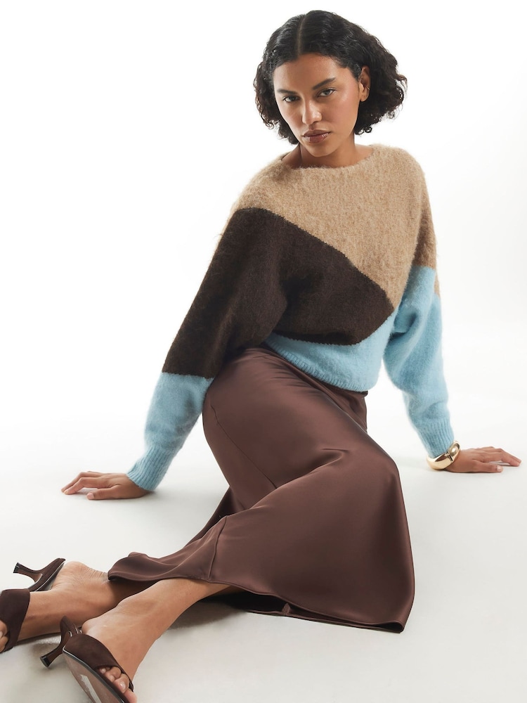 River Island Brown Satin Maxi Skirt - Image 2 of 4
