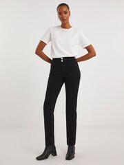 JD Williams Black Magisculpt Straight Leg Jeans - Image 1 of 4
