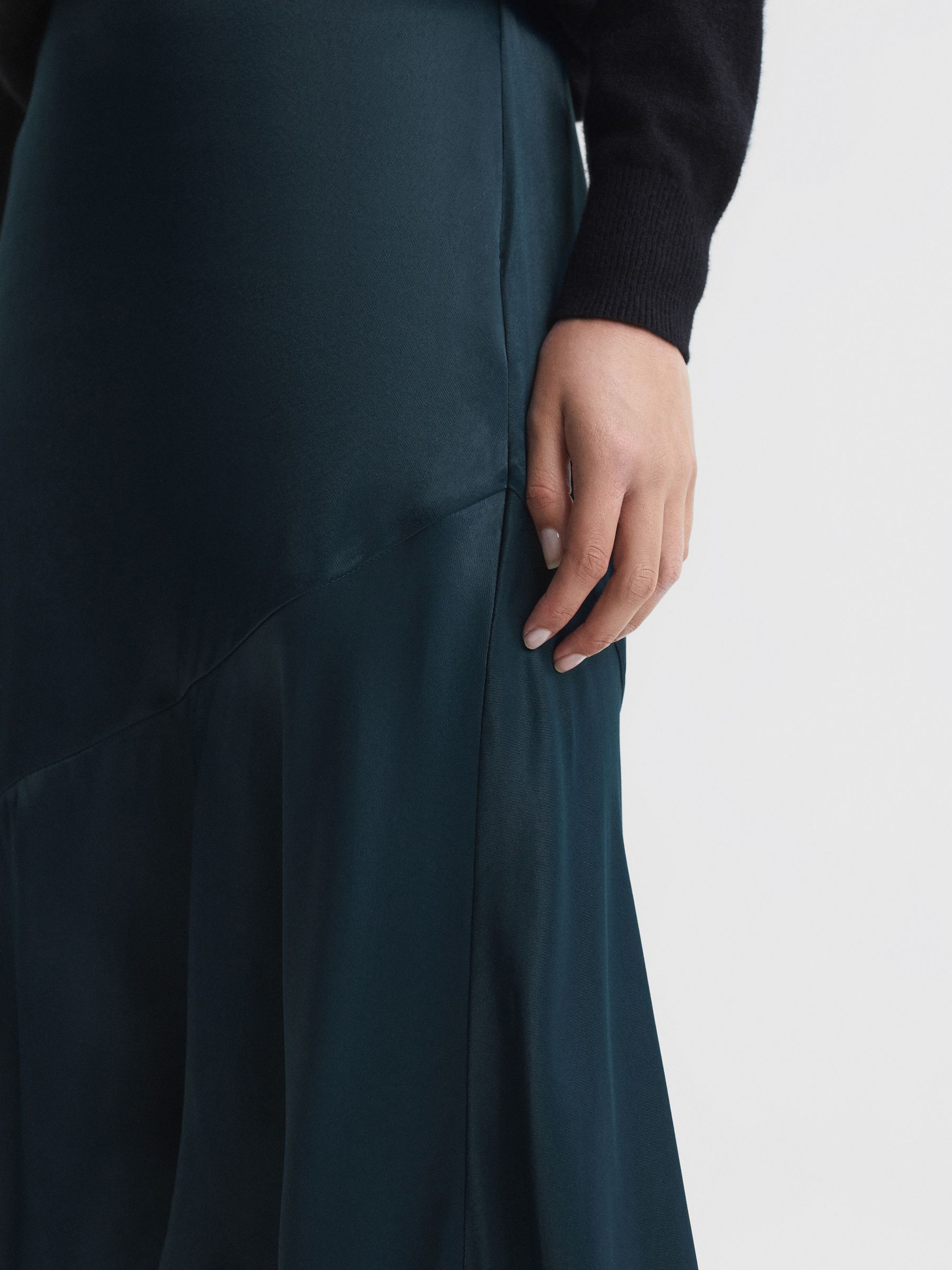 【海外限定】REISSスカート☆Teal Inga Satin High Rise Midi Sk Buy Reiss Teal Inga Satin High Rise Midi Skirt from the Next
