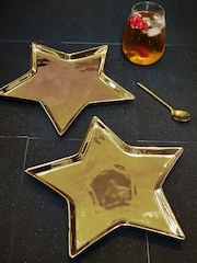 Rockett St George Set of 2 Gold Star Side Plates - Image 1 of 3